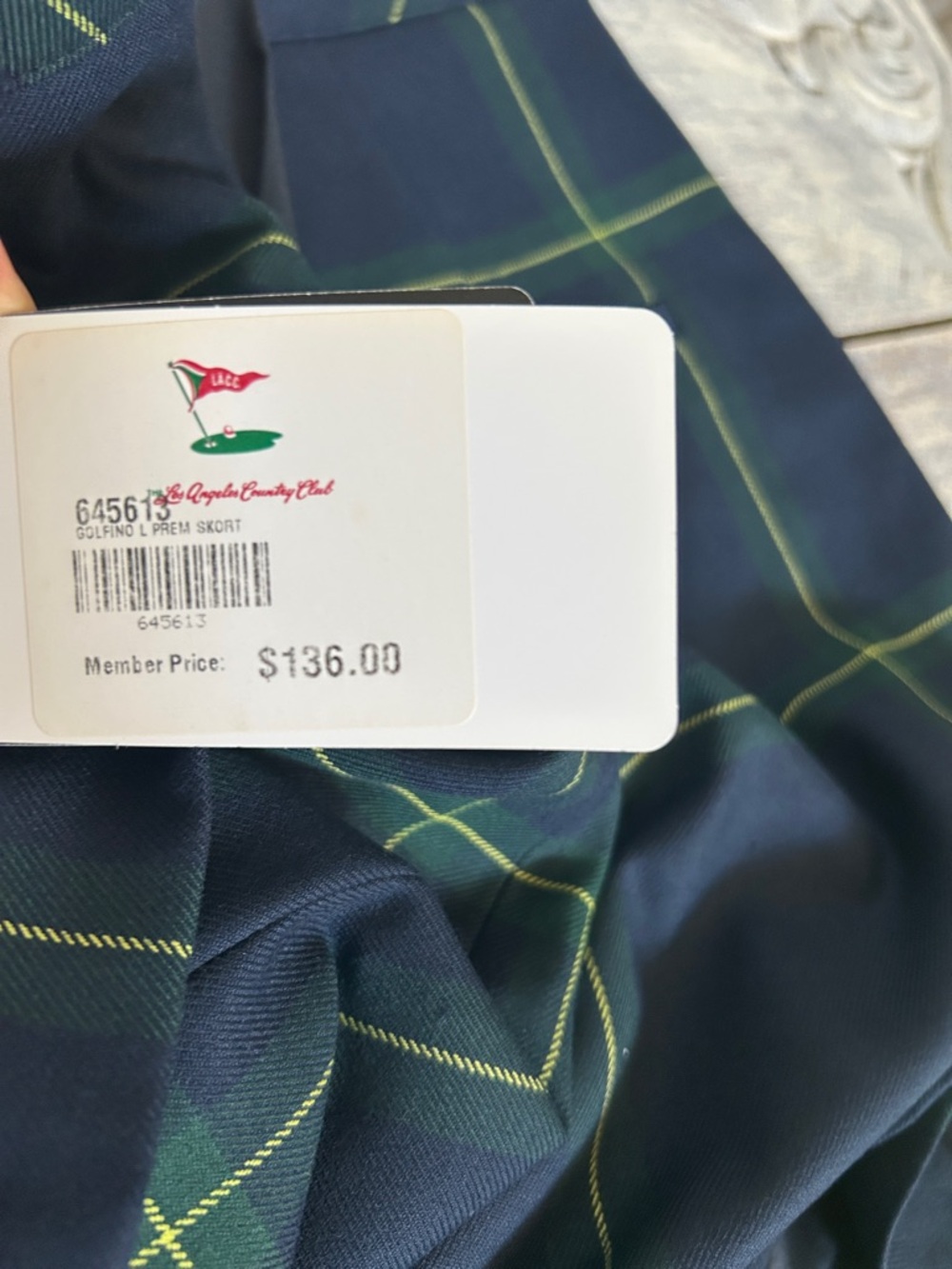 Golfino Women's Navy and Green Plaid Mini Skirt - Picture 12 of 13